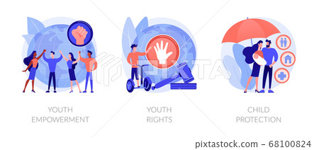 Young people rights protection abstract concept vector illustrations. 68100824