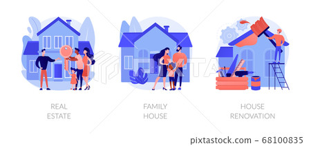 Private and commercial property market abstract concept vector illustrations. 68100835