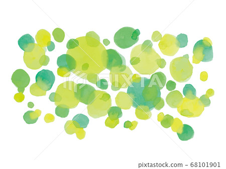 綠色的水彩波爾卡圓點像葉子 綠色的水彩波爾卡圓點像葉子 68101901