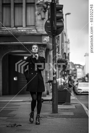 woman on street business portrait model person young beauty walking 68102248