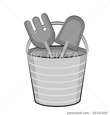 Bucket, shovel and rake icons - Stock Illustration [68102309] - PIXTA