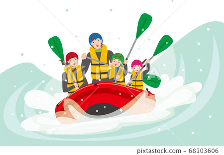 Family enjoying rafting 68103606
