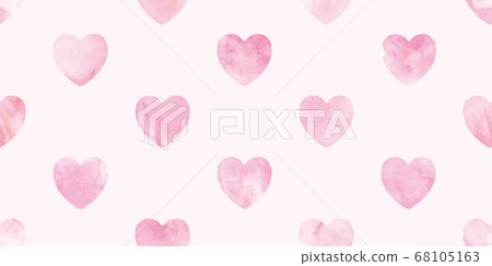 Watercolor heart pattern seamless - Stock Illustration [68105163] - PIXTA