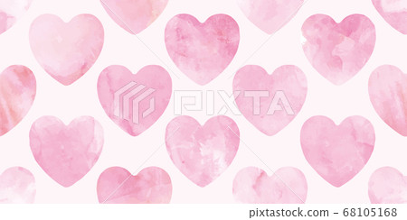 Watercolor heart pattern seamless - Stock Illustration [68105168] - PIXTA