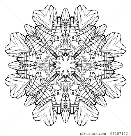 Circular abstract Coloring Book Mandala,. Vector 68107122