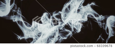 Abstract white smoke floating in the dark 68109678