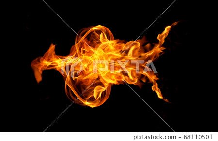 Fire flames isolated on black background Fire flames isolated on black background 68110501