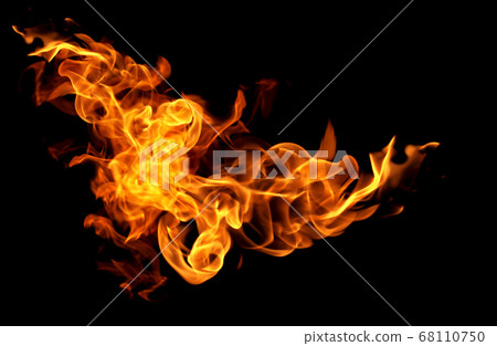 Fire flames isolated on black background Fire flames isolated on black background 68110750