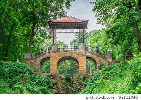 Chinese bridge in Alexandria park. Bila Tserkva, 68111040