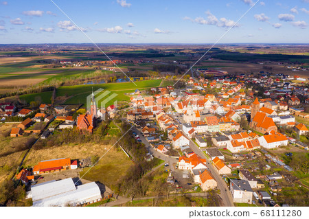 Aerial view on the city Prusice. Poland 68111280