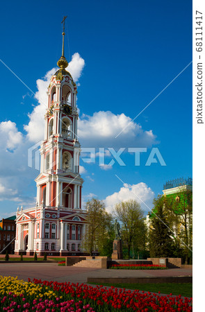 Tambov cityscape with belfry of Kazan Monastery Tambov cityscape with belfry of Kazan Monastery 68111417