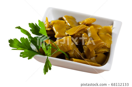 Pickled flat beans with parsley Pickled flat beans with parsley 68112133