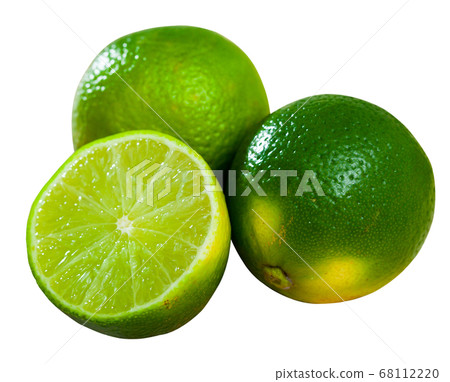 Image of fresh limes on wooden surface in home kitchen Image of fresh limes on wooden surface in home kitchen 68112220