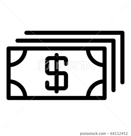 Big pack of dollars icon, outline style Big pack of dollars icon, outline style 68112452