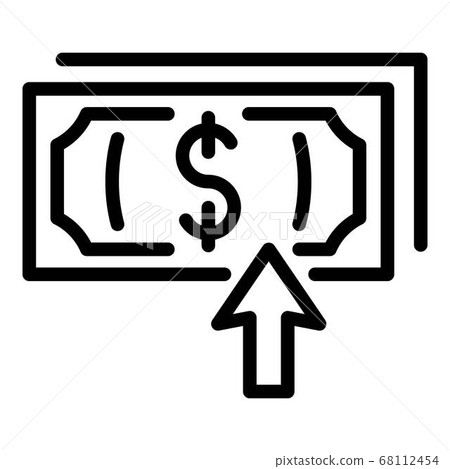 Pack of dollars up arrow icon, outline style 68112454