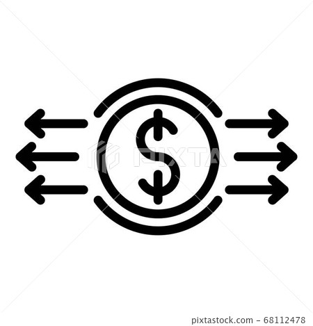 Exchange rates icon, outline style 68112478