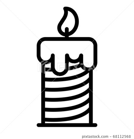 Striped candle icon, outline style Striped candle icon, outline style 68112568