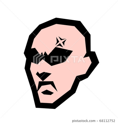 Vector, illustration, head, man, emotion, facial expression, baldness, skinhead, Sitisan, Mohican, 68112752