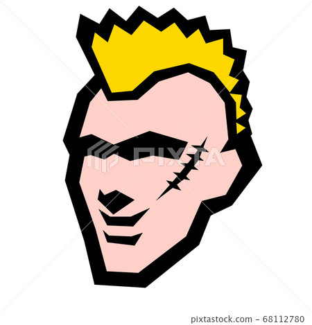 矢量,插圖,頭,人,情感,面部表情,禿頭,光頭,西西里人,莫希干人, 矢量,插圖,頭,人,情感,面部表情,禿頭,光頭,西西里人,莫希干人, 68112780