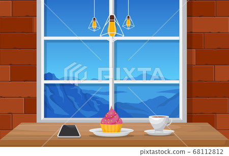 Coffee Snack on Table Cafe Restaurant Mountain Coffee Snack on Table Cafe Restaurant Mountain 68112812