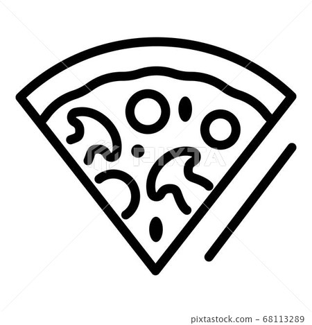 Slice of pizza with mushrooms icon, outline style 68113289