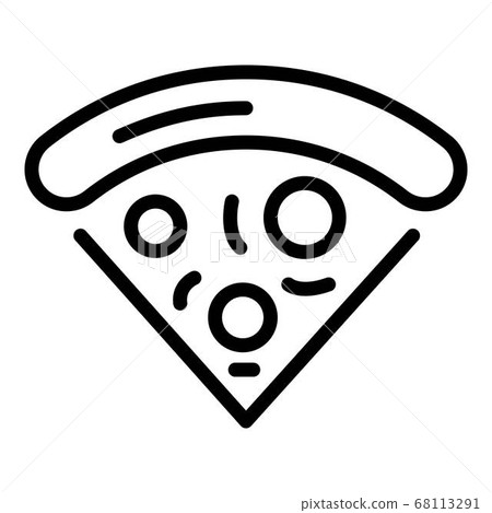 Slice of pizza with anchovies icon, outline style 68113291