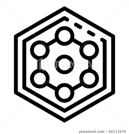 Hex cable icon, outline style Hex cable icon, outline style 68113470