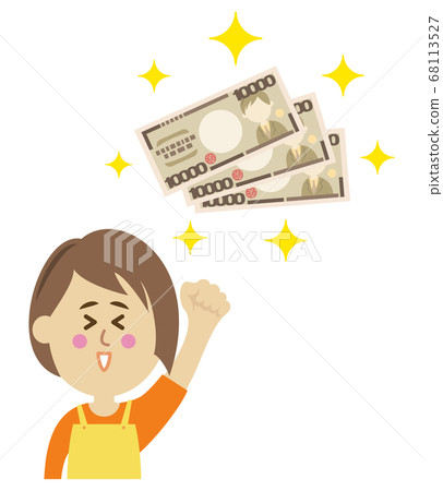 想要有更多錢的家庭主婦的插圖圖像 68113527