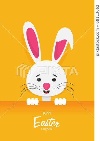 Vector illustration Easter bunny in flat style - Stock Illustration ...