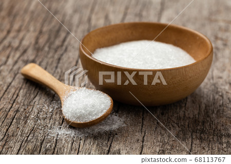 monosodium glutamate, MSG on wooden spoon monosodium glutamate, MSG on wooden spoon 68113767