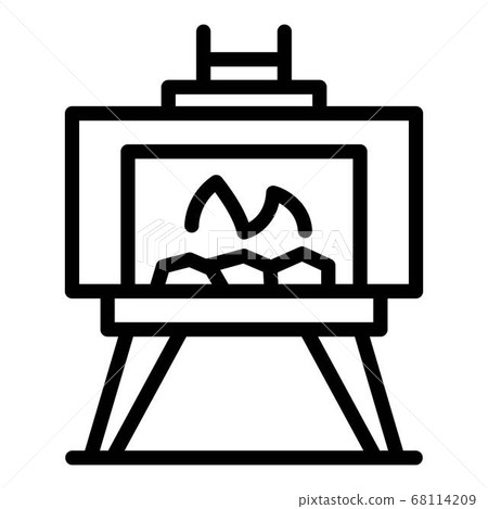Outdoor fireplace icon, outline style 68114209