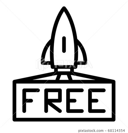 Free rocket shipping icon, outline style 68114354