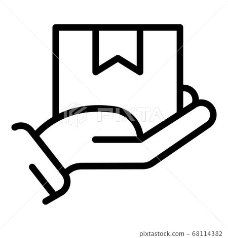 Hand keep box icon, outline style 68114382