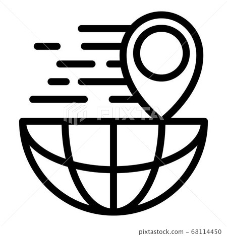 Location global parcel icon, outline style 68114450
