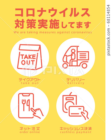 飯店餐廳的冠狀病毒對策海報 飯店餐廳的冠狀病毒對策海報 68114854