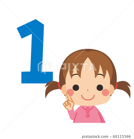 Little girl icon representing 1 68115566