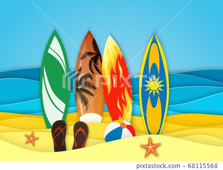 Sea landscape with beach 68115568