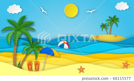 Sea landscape with beach Sea landscape with beach 68115577