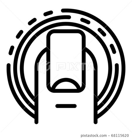 Glass fingerprint protection icon, outline style Glass fingerprint protection icon, outline style 68115620