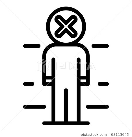 No biometric authentication icon, outline style 68115645