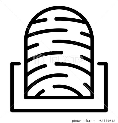 Fingerprint scan process icon, outline style Fingerprint scan process icon, outline style 68115648
