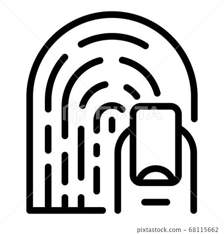 Woman fingerprint icon, outline style 68115662
