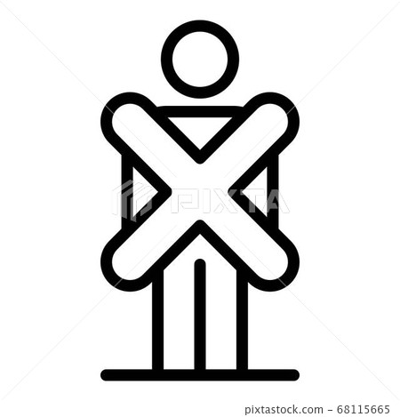 No biometric identification icon, outline style No biometric identification icon, outline style 68115665