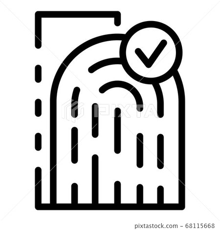 Fingerprint approved icon, outline style 68115668