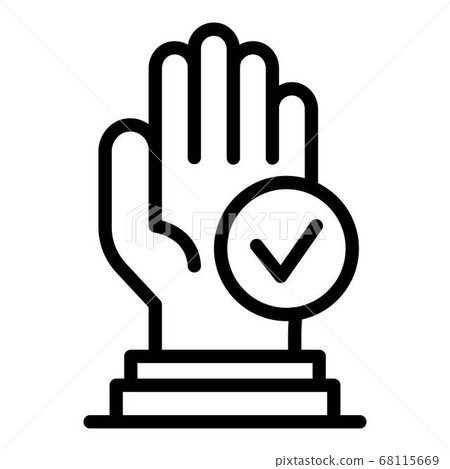 Approved authentication icon, outline style Approved authentication icon, outline style 68115669