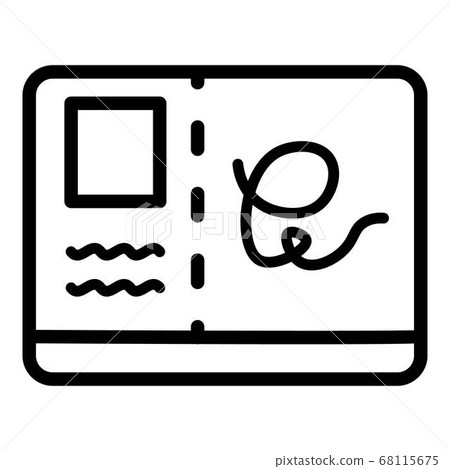 Biometric passport icon, outline style 68115675