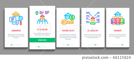 Apartment Building Onboarding Elements Icons Set Vector 68115824