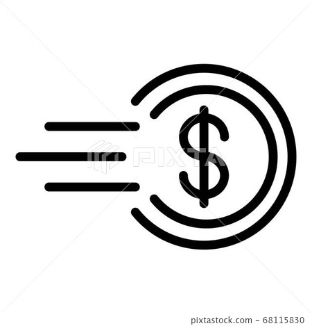 Fast money delivery icon, outline style Fast money delivery icon, outline style 68115830