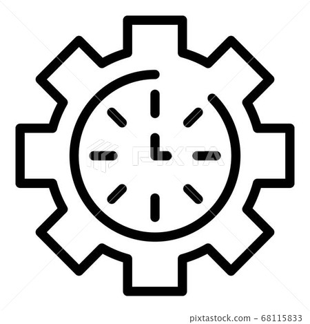 Time gear money icon, outline style Time gear money icon, outline style 68115833
