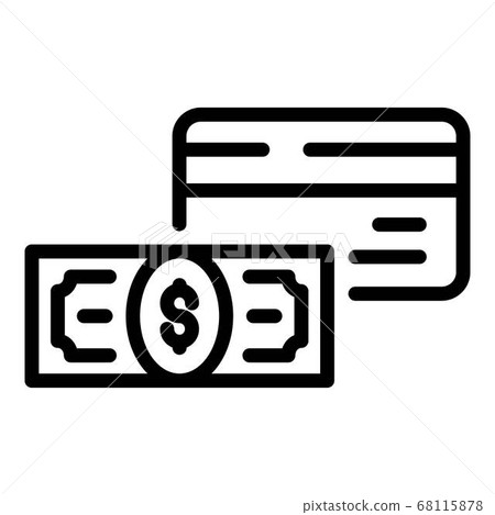 Money trasnfer credit card icon, outline style Money trasnfer credit card icon, outline style 68115878